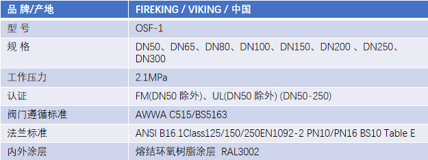 FM认证viking 威景弹性阀板明杆闸阀DN100