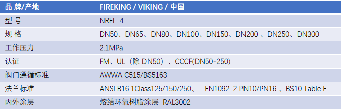 FM认证viking 威景弹性阀板暗杆闸阀DN200