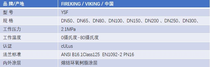 FM认证viking 威景YSF型过滤器DN150
