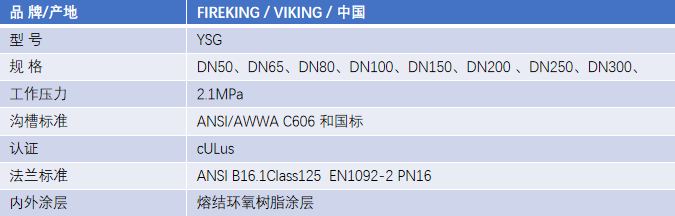FM认证viking 威景YSG型过滤器DN65
