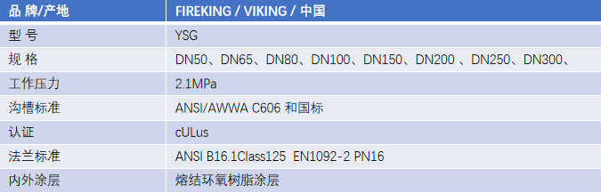 FM认证viking 威景YSG型过滤器DN80