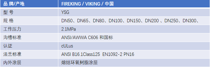 FM认证viking 威景YSG型过滤器DN200